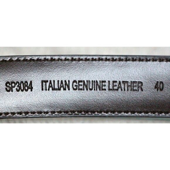 STITCHED REDDISH BROWN GENUINE LEATHER 1 1/8"Wd CASUAL DRESS MEN'S BELT 40 (G22 - Picture 7 of 10
